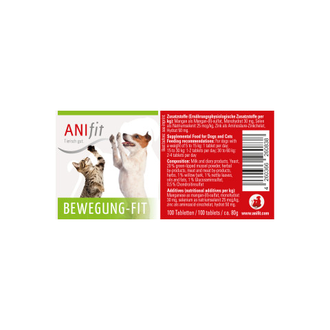 Hund Katze Nahrungsergänzungen Bewegung-Fit 80g 1 Stück -4- Anifit